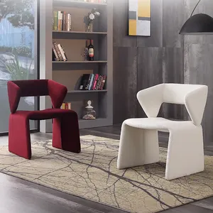 Italian fashion Dining boucle fabric Chair Suit Chair Creative modern Designer Back single sofa bold shape living room Chair
