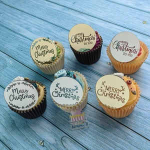 ท็อปเปอร์คัพเค้กอะคริลิคสีทองเงินลายพิมพ์ UV เป็นมิตรกับสิ่งแวดล้อม ใช้ซ้ำได้ สำหรับตกแต่งเค้กในงานปาร์ตี้คริสต์มาส - Product Image 3