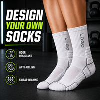 Chaussettes de sport mi-mollet en coton avec logo personnalisé, tricot extensible, anti-transpiration, pour uniforme du personnel des clubs de fitness
