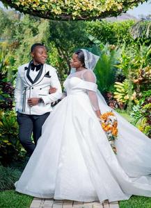 Mumuleo Robe de mariée princesse grande taille Robe de mariée simple à paillettes en cristal - Product Image 2