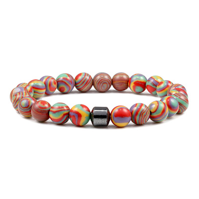 9 malachites multicolores (synthétiques)