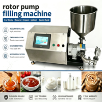 Machine de remplissage semi-automatique électrique à pompe rotative en acier inoxydable pour beurre de cacahuète, huile, crème pour le visage, sauce tomate
