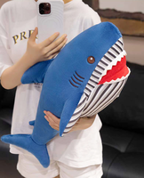 Peluche Requin Personnalisée, Jouet Marin Doux et Rembourré, Adorable Coussin Requin Bleu pour Enfants, Cadeau et Décoration d'Intérieur