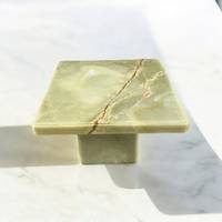 Luxe Moderne Design Rose Onyx Marbre Bleu Vert Jade Carreaux de Marbre Meubles Table Basse Rétro-Éclairé Dinig Top Plinthe Chambre