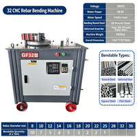 Équipement de cintrage de barres d'acier GF32, cintreuse de barres d'acier CNC 1440r/min pour la construction
