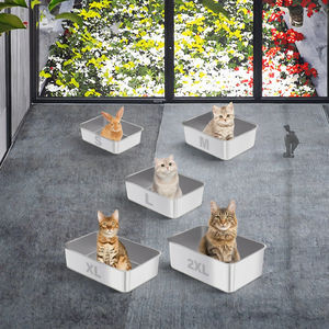 Extra große XXL-Katzen toilette aus Edelstahl mit Geruchs kontrolle 65L Kapazität Deep Wurf für Big Cats High Sides Antihaft-Oberfläche - Product Image 2