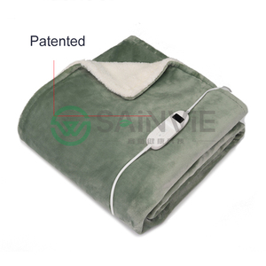 Flannel & <span class=keywords><strong>Sherpa</strong></span> Fleece 10 nhiệt cài đặt 1-8h hẹn giờ điện nhiệt ném chăn - Product Image 1