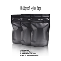 Sachets Mylar Noirs Personnalisés Biodégradables à Fond Plat 3,5g Anti-Odeur Qualité Alimentaire pour Nouilles Vente en Gros