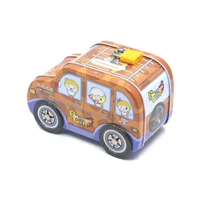 Roues mobiles sac à chocolat, 2 pièces, de haute qualité, en métal, personnalisé en forme de voiture, boîte-cadeau avec serrure et clé