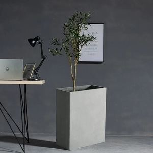 Rectangular Cement Flower Pot, Nordic Minimalist Style Large Size Magnesium Clay Planter for Living <strong>Roo</strong> Balcony Outdoor Rooftop. - Product Image 2