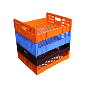 Cajas de plástico de malla ventilada apilable de grado alimenticio de alta calidad, cesta de almacenamiento, caja de panadería para pan