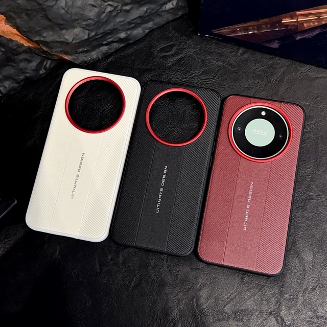 Luxury Fashion Matte PU Leather Metal Lens protection Back Case for Honor Magic8 Lite / X9d / X70 Refresh / X70 Protection Cover