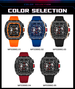 Reloj de Cuarzo Cuadrado Multifunción Mini Focus 0399G de Primera Marca, Nuevo, para Hombre, Resistente al Agua, con Calendario, Correa de Silicona, Reloj Masculino - Product Image 5