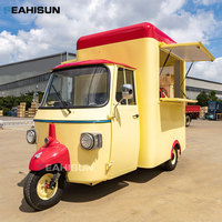Moto Piaggio Ape Food Truck para Café, Cafetería, Hot Dogs/Helados, Remolque de Comida con Cocina Completa