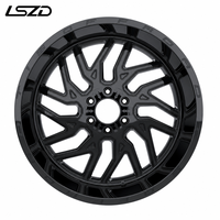 Jantes tout-terrain LSDZ 20 22 pouces Flow Formed Noir Brillant 8x170 8x180 6x139.7 pour Ford F150 F250 Silverado Ram 2500