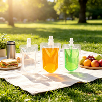 Pochette souple transparente personnalisée avec bec verseur pour aliments pour bébés, aliments pour animaux, boissons liquides, jus, emballage PE