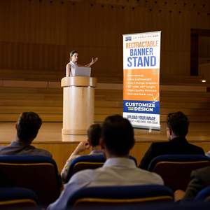 Kustom Pop up spanduk dengan logo dan berdiri 80 200cm aluminium untuk pameran dagang Promosi portabel acara Roll-Up spanduk berdiri - Product Image 2