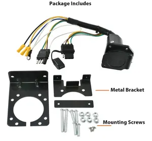 Multi-Tow 4 cara datar ke 7 cara pisau Trailer Adapter 4-Way Trailer Wanita kabel Plug untuk menarik konektor dengan Mounting Bracket