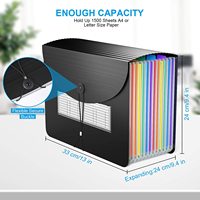 Organiseur de dossiers à soufflets à 12 pochettes, boîte de classement en plastique extensible portable, dossier à soufflets avec onglets colorés