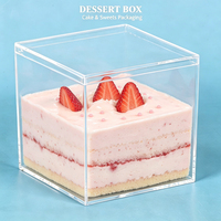 Boîte carrée transparente en plastique alimentaire SUNSHING, boîte à bonbons en acrylique, emballage cadeau pour bonbons, desserts, présentoirs de mariage