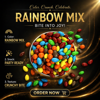 Chocolat enrobé de pralin aux graines de tournesol de qualité supérieure certifié BRC, aux couleurs arc-en-ciel, en forme de boule de chocolat Sunny Drop, délicieux en accompagnement