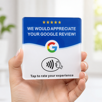 Support d'affichage NFC en acrylique OEM ODM pour avis Google, 13,56 MHz NTAG213, prêt à être expédié, en stock, logo personnalisé
