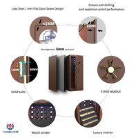 Yingbo Coffre-fort numérique biométrique de haute qualité avec lecteur d'empreintes digitales pour montres, clés et argent