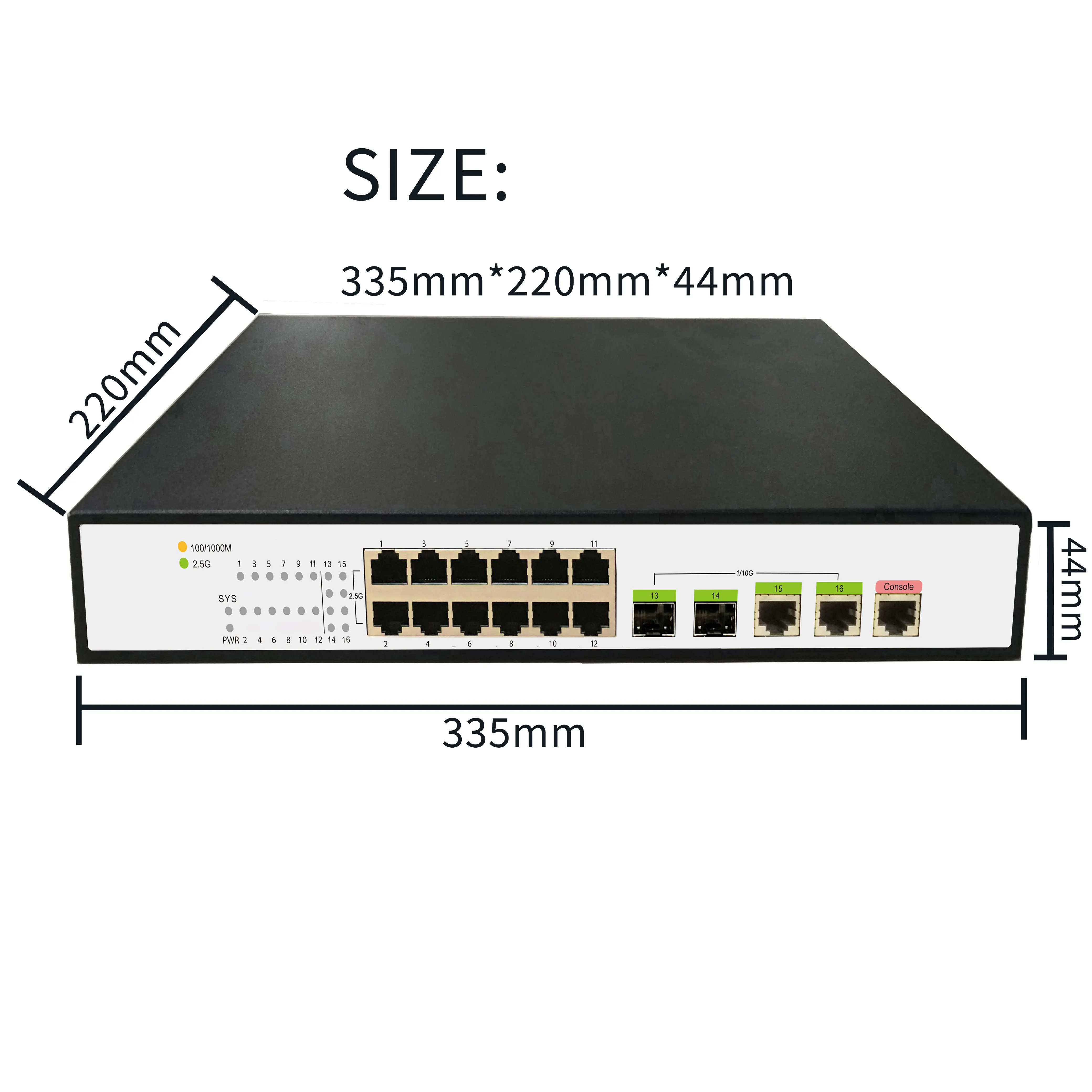 2*10G SFP+ 12 Port Managed Network Switch 2.5G L2 Rate SNMP and QoS Function
