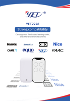 2024 nuevo producto YET2228 control remoto domótica garaje abridor de puerta de vidrio