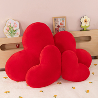 Cojines en forma de corazón rojos de felpa suave: lindos cojines con temática de amor juguetes de peluche
