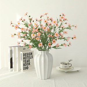 Fleur artificielle en soie, marguerite, tige unique, en plastique et tissu, pour décoration de maison et de mariage - Product Image 4