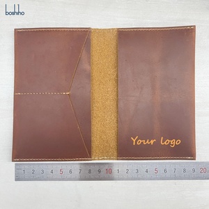 Vintage Style Genuine Leather Passport Cover with Tag Set Protective Storage Case for Travel Documents and Photos - Product Image 3