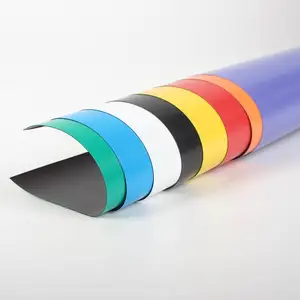 Folha magnética de borracha 2x2 polegadas com PVC 2 "", folha magnética de borracha colorida vermelha azul branca para impressão, 2 polegadas x 2 polegadas x 0,5 mm com pvc de 0,1 mm