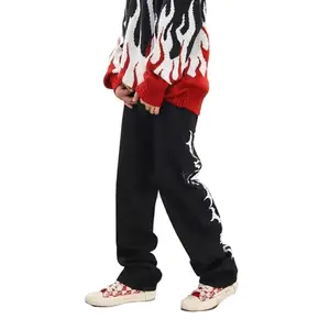 Produttore di Streetwear da uomo con Logo ricamato piatto personalizzato pantaloni in Denim Y2K twall Jeans larghi
