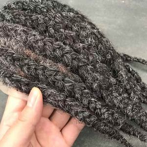 Amygirl Men's 100% Remy Human Hair Toupee Hand-Woven Corn <b>Braid</b> Dirty <b>Braids</b> Full Lace Indian Style Straight Texture Invisible - Product Image 6