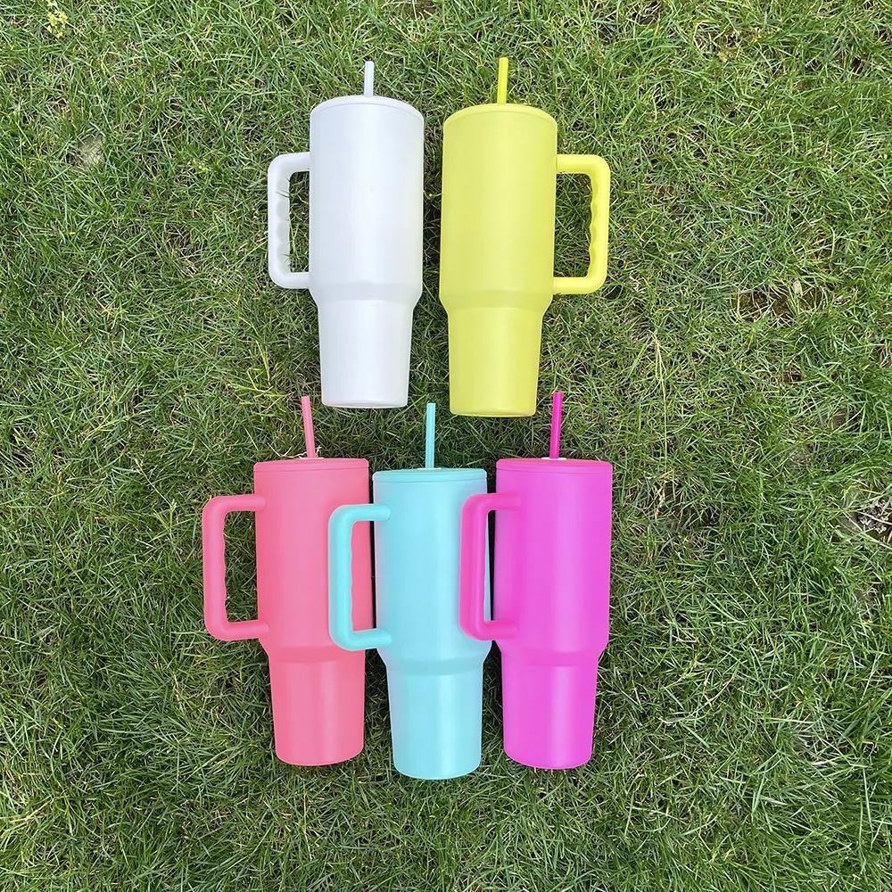 Multiple H3.0 40 oz Mug Keeps Cold Travel Cup Vacuum Insulated Matte Sublimation H3.0 Car Tumbler with Handle Lid and Straw