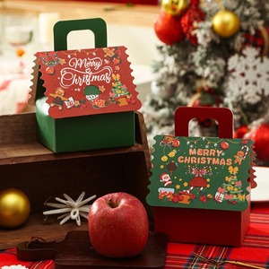 <b>Christmas</b> Apple <b>Gift</b> <b>Boxes</b> with Handle Printed Treat <b>Boxes</b> for Holiday Party - Product Image 3