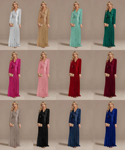 奢华长袖v领正式晚礼服婚礼派对亮片女性舞会鸡尾酒裙 - Product Image 6