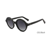 Lunettes de soleil polarisées UV400 en acétate de style vintage, fabricant sur mesure, lunettes de soleil rondes de luxe de créateur haut de gamme pour hommes