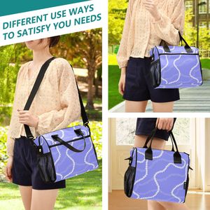 Bolsa Térmica para Almuerzo con Estampado Violet Pikake, Capacidad para 16 Latas, Impermeable, Estilo Hawaiano, con Bolsillos Laterales para Picnic - Product Image 5