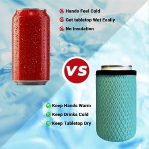 Fundas estándar para enfriadores de latas, soporte para latas de cerveza reutilizable de 16oz, fundas de caddies de bebidas de neopreno antideslizantes suaves para refrescos - Product Image 3