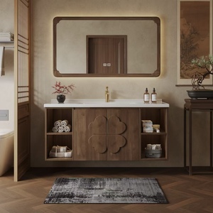 BALOM Advanced Antique Style Bathroom Cabinet Wood MDF Plywood Melamine Vanity with Smart Mirror Ready to Assemble OEM - Product Image 1