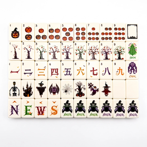 Set di Mahjong Portatile Moderno a Tema Halloween con Tessere a Forma di Zucca, Gioco da Tavolo Colorato Stampato per Feste e Regali - Product Image 1