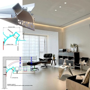 8660c thiết kế mới màu trắng nhúng LED Ốp chân tường Nhôm hồ sơ cho phòng khách và hành lang ánh sáng thạch cao LED hồ sơ - Product Image 5