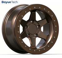 Jantes forgées monobloc 5 branches Beadlock Bronze Mat pour tout-terrain 16-24 pouces PCD 5108/5112/5114.3/5115/5120/5130 pour 4x4, SUV et camions