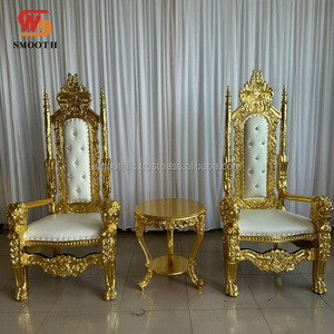 SMOOTH Wedding Events Party Furniture Vintage Design Gold Throne <b>Chair</b> With Armrest - Product Image 5
