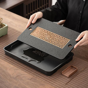 Estick stile retrò cinese semplice Kung <span class=keywords><strong>Fu</strong></span> in ceramica Set da tè ufficio asciugatura tavolo da tè drenaggio automatico acqua di stoccaggio della birra - Product Image 3