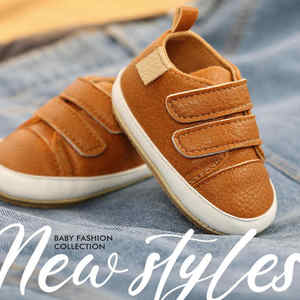 Prebobler Bbaby sepatu Sneaker KULIT bayi, sepatu kets kasual Anti licin sol karet - Product Image 2