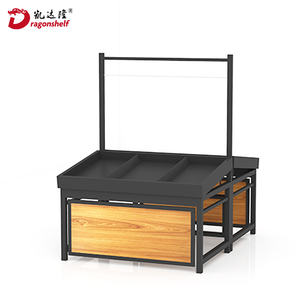 Étagère en fer à Double face pour <span class=keywords><strong>fruits</strong></span> <span class=keywords><strong>et</strong></span> <span class=keywords><strong>légumes</strong></span>, étagère de présentation des supermarchés, à affichage, support Gondola, en bois - Product Image 2