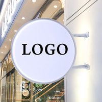 Letrero Luminoso de Doble Cara con Impresión LED para Exteriores, Caja de Luz Publicitaria Impermeable con Marco de Acero, 12V CC para Comercios